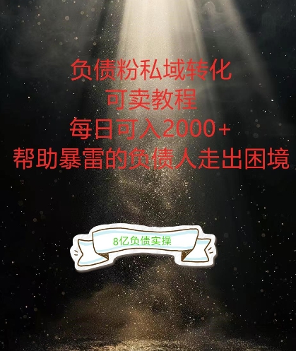 负债粉掘金计划，帮助负债者解决问题，债务规划，债务重组，最好的变现方式【揭秘】 - 识享社-识享社