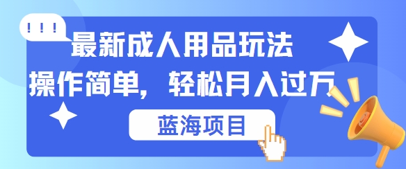 最新成人用品项目玩法，操作简单，动动手，轻松日入几张【揭秘】 - 识享社-识享社