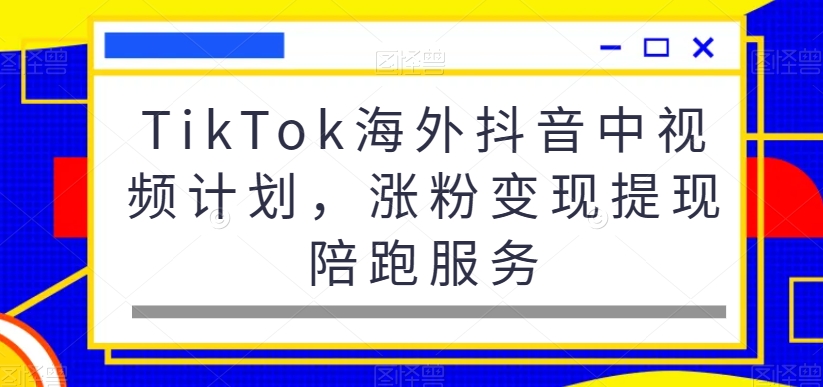 TikTok海外抖音中视频计划，涨粉变现提现陪跑服务 - 识享社-识享社