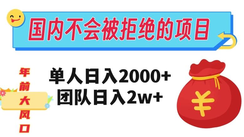 在国内不怕被拒绝的项目，单人日入2000，团队日入20000+【揭秘】-识享社