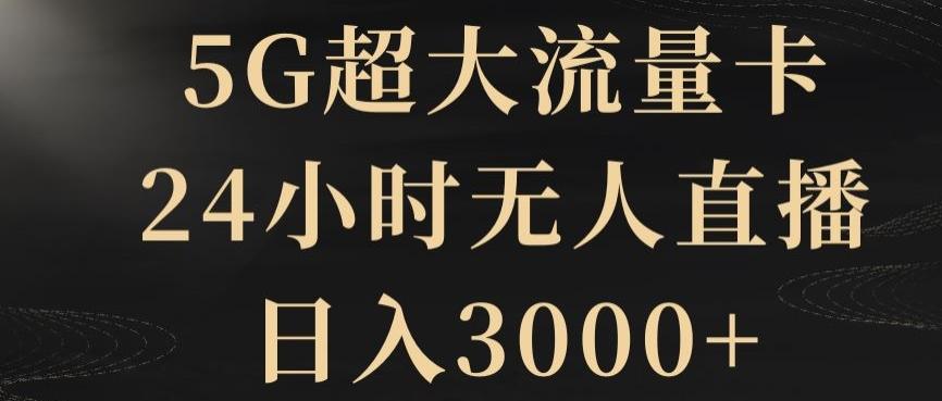 5G超大流量卡，24小时无人直播，日入3000+【揭秘】-识享社