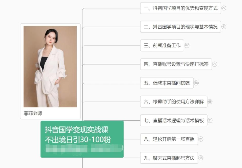 抖音国学变现项目：不出境日引30-100粉实战课程 - 识享社-识享社