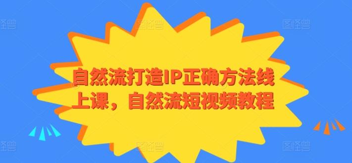 自然流打造IP正确方法线上课，自然流短视频教程-识享社