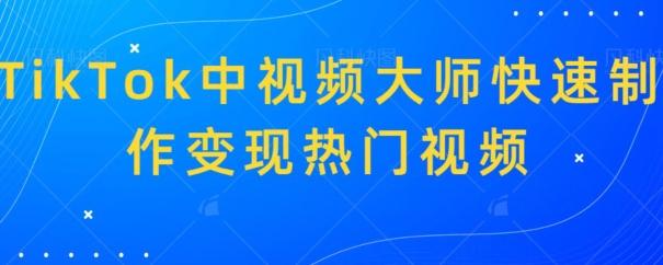 TikTok中视频大师快速制作变现热门视频 - 识享社-识享社