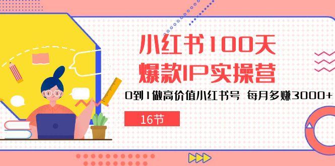 小红书100天-爆款IP实操营,0到1做高价值小红书号 每月多赚3000+(16节-识享社