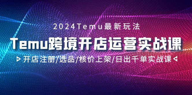 2024Temu跨境开店运营实战课,开店注册/选品/核价上架/日出千单实战课-识享社