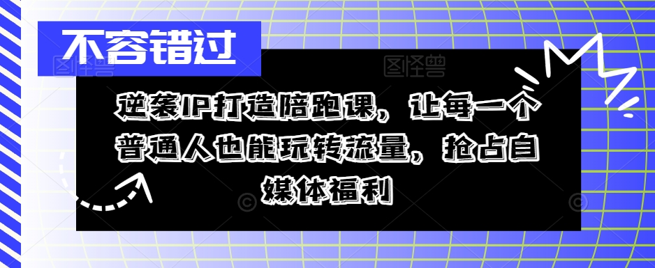 逆袭IP打造陪跑课，让每一个普通人也能玩转流量，抢占自媒体福利 - 识享社-识享社