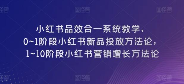 小红书品效合一系统教学，​0~1阶段小红书新品投放方法论，​1~10阶段小红书营销增长方法论-识享社