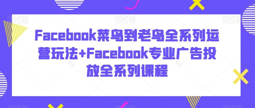Facebook菜鸟到老鸟全系列运营玩法+Facebook专业广告投放全系列课程 - 识享社-识享社