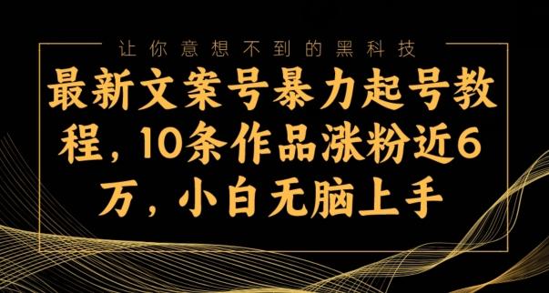 最新文案号暴力起号教程，10条作品涨粉近6万，小白无脑上手 - 识享社-识享社