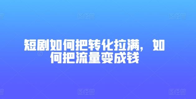 短剧如何把转化拉满，如何把流量变成钱 - 识享社-识享社