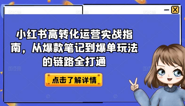 小红书高转化运营实战指南，从爆款笔记到爆单玩法的链路全打通 - 识享社-识享社
