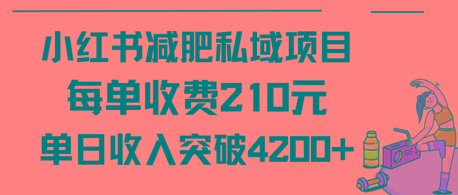 (9466期)小红书减肥私域项目每单收费210元单日成交20单，最高日入4200+ - 识享社-识享社