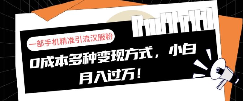 一部手机精准引流汉服粉，0成本多种变现方式，小白月入过万！ - 识享社-识享社