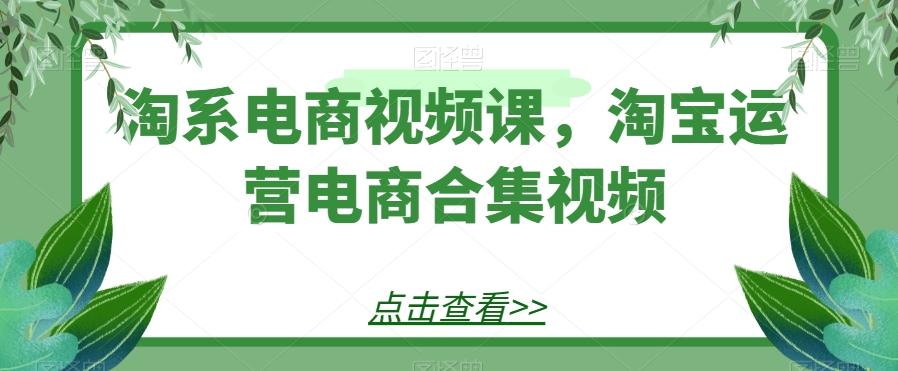 淘系电商视频课,淘宝运营电商合集视频-识享社