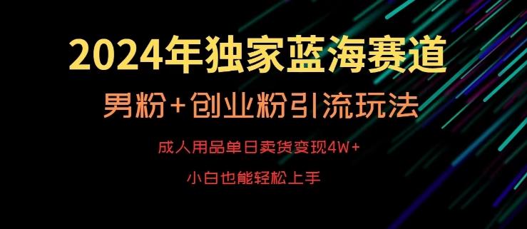 2024年独家蓝海赛道，成人用品单日卖货变现4W+，男粉+创业粉引流玩法，不愁搞不到流量【揭秘】-识享社