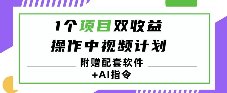 1个项目双收益？操作中视频计划1天最高3100+收益？（附赠配套软件+AI指令） - 识享社-识享社