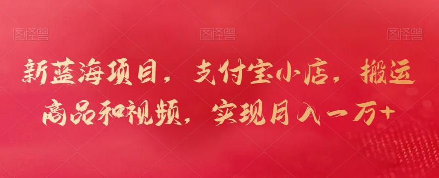 新蓝海项目，支付宝小店，搬运商品和视频，实现月入一万+【揭秘】-识享社