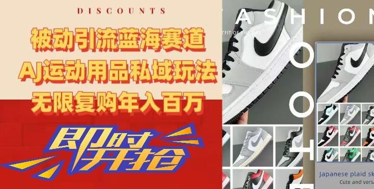 被动引流蓝海赛道,AJ运动用品私域玩法,无限复购年入百万【揭秘】-识享社
