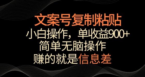 文案号掘金，简单复制粘贴，小白操作，单作品收益900+【揭秘】 - 识享社-识享社