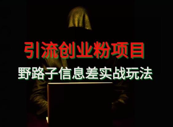 【引流创业粉】野路子信息差玩法实战教学 - 识享社-识享社