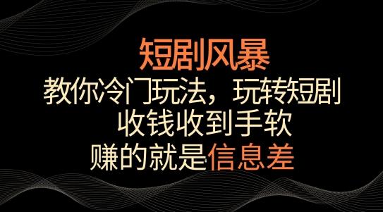 短剧风暴，教你冷门玩法，玩转短剧，收钱收到手软【揭秘】 - 识享社-识享社