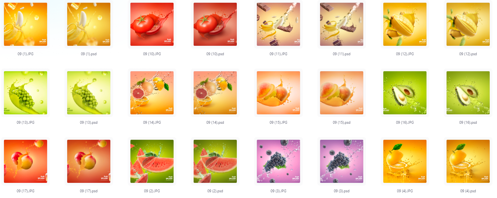 餐饮水果PS模版设计素材17款-识享社