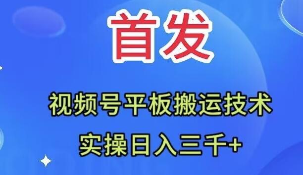 全网首发：视频号平板搬运技术，实操日入三千＋ - 识享社-识享社