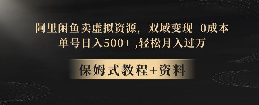 阿里闲鱼卖虚拟资源，双域变现，0成本，日入500+，轻松月入过万-识享社