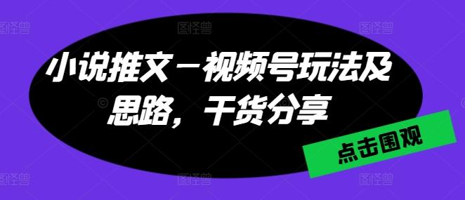 小说推文—视频号玩法及思路，干货分享 - 识享社-识享社