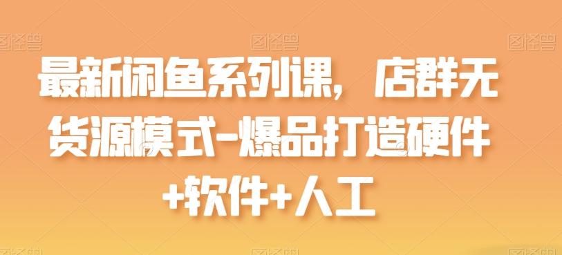 最新闲鱼系列课，店群无货源模式-爆品打造硬件+软件+人工 - 识享社-识享社