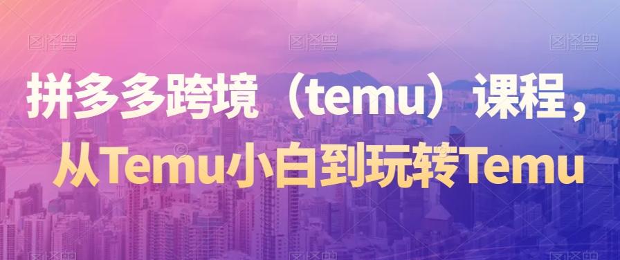 拼多多跨境（temu）课程，从Temu小白到玩转Temu - 识享社-识享社