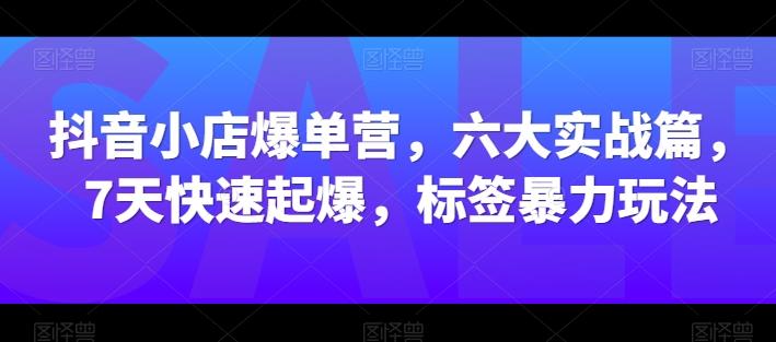 抖音小店爆单营，六大实战篇，7天快速起爆，标签暴力玩法 - 识享社-识享社
