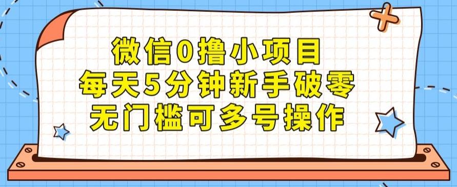 微信0撸小项目，每天5分钟新手破零，无门槛可多号操作 - 识享社-识享社