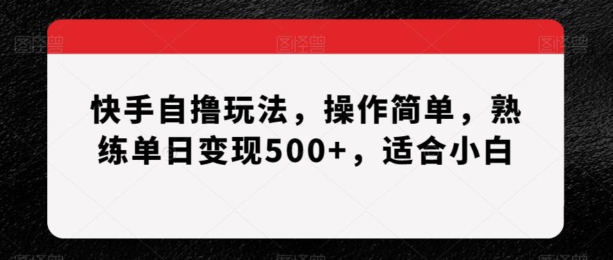 快手自撸玩法，操作简单，熟练单日变现500+，适合小白【揭秘】 - 识享社-识享社