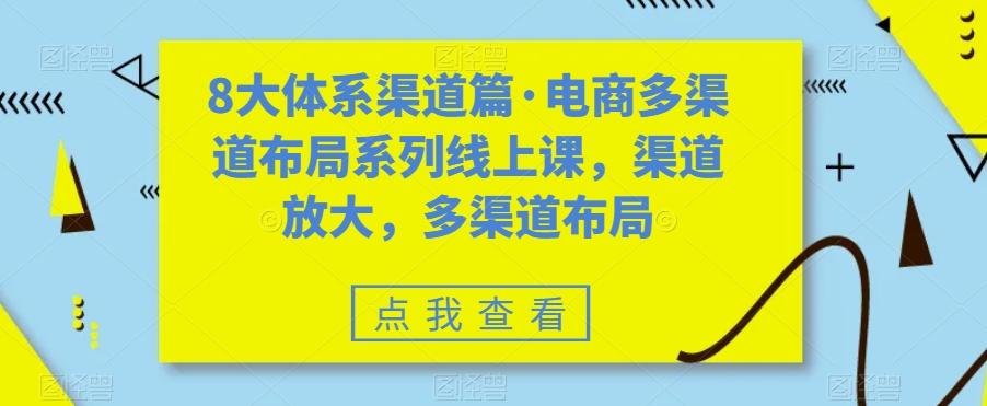 8大体系渠道篇·电商多渠道布局系列线上课，渠道放大，多渠道布局-识享社