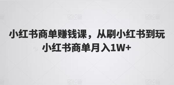 小红书商单赚钱课，从刷小红书到玩小红书商单月入1W+ - 识享社-识享社