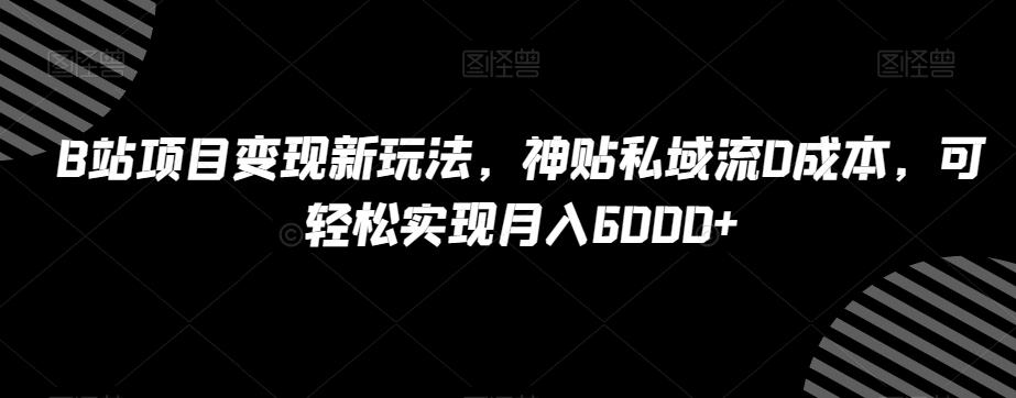 B站项目变现新玩法，神贴私域流0成本，可轻松实现月入6000+【揭秘】 - 识享社-识享社