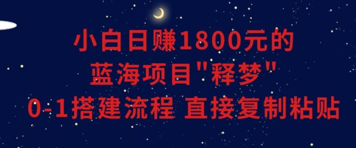 小白能日赚1800元的蓝海项目”释梦”0-1搭建流程可直接复制粘贴长期做【揭秘】 - 识享社-识享社