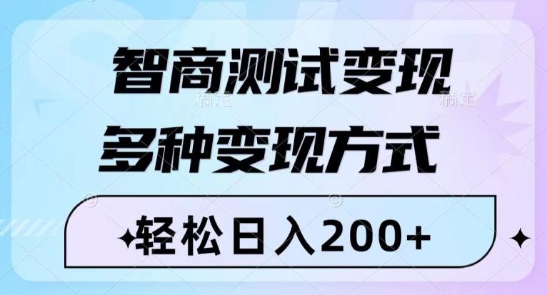 智商测试变现，轻松日入200+，几分钟一个视频，多种变现方式 - 识享社-识享社