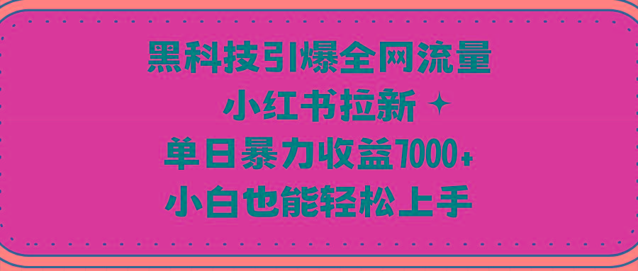 (9679期)黑科技引爆全网流量小红书拉新，单日暴力收益7000+，小白也能轻松上手-识享社