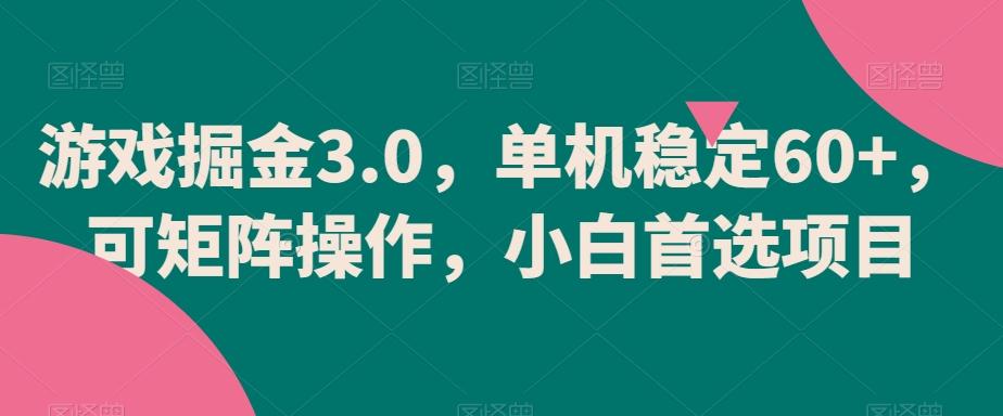 游戏掘金3.0,单机稳定60+,可矩阵操作,小白首选项目【揭秘】-识享社