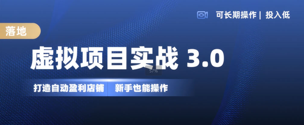 虚拟项目实战3.0,打造自动盈利店铺,可长期操作投入低,新手也能操作