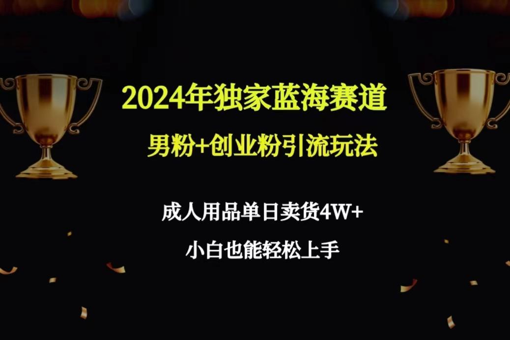 2024年独家蓝海赛道男粉+创业粉引流玩法,成人用品单日卖货4W+保姆教程-识享社
