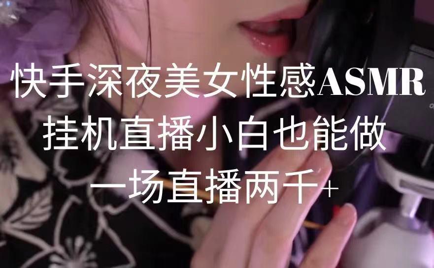 快手深夜美女性感ASMR挂机直播，小白也能做，一场直播两千+ - 识享社-识享社