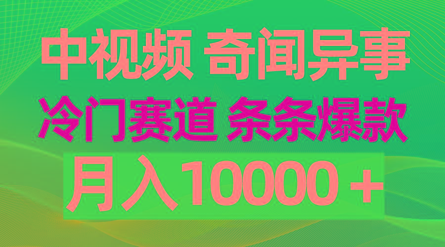 (9627期)中视频奇闻异事，冷门赛道条条爆款，月入10000＋ - 识享社-识享社