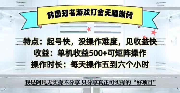 全网首发海外知名游戏打金无脑搬砖单机收益500+ 即做！即赚！当天见收益！-识享社